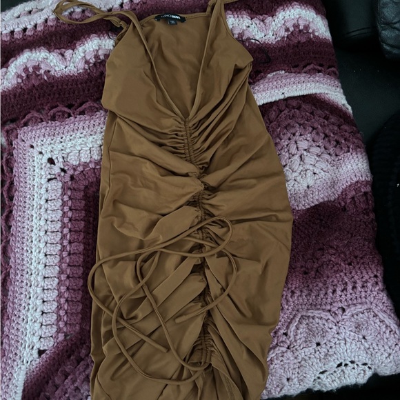 Fashion Nova Dresses & Skirts - Fashion Nova Brown Ruched Mini Dress